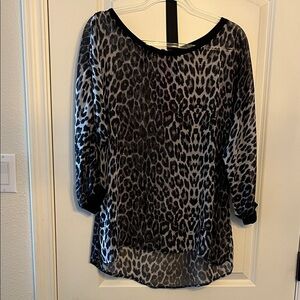 Leopard Print Sheer Top Women's